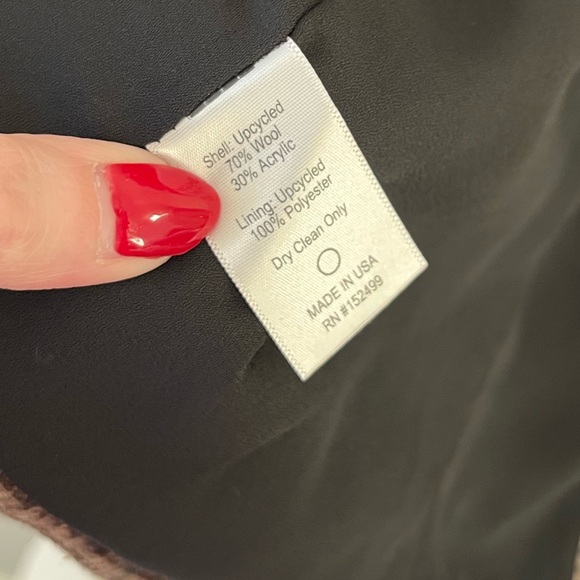 Amour Vert Pipa Wool Plaid Single Button Blazer Brown and Teal Plaid Size Medium - Picture 7 of 7